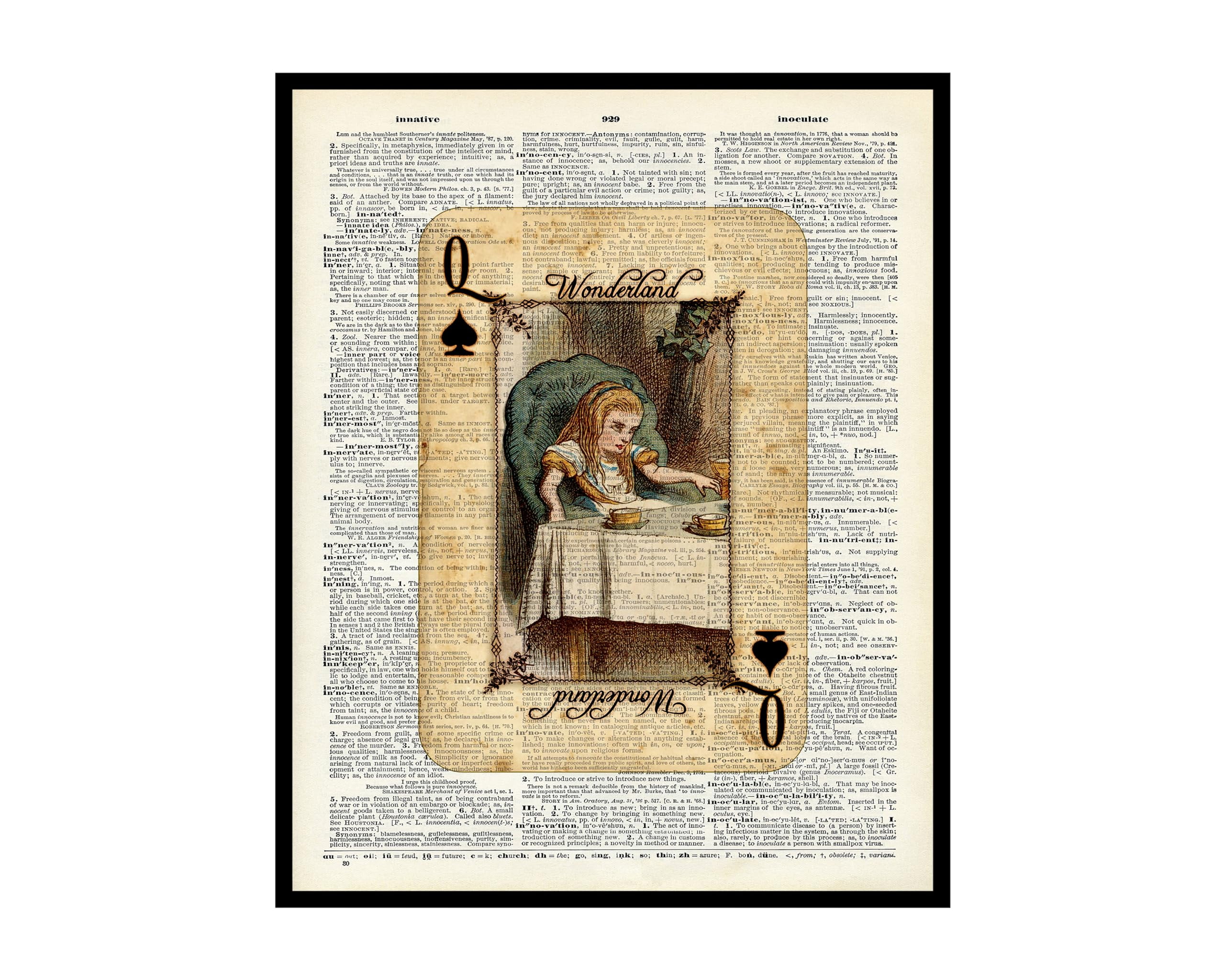 Poster Master Dictionary Art Poster - Alice Wonderland Print - Queen of 