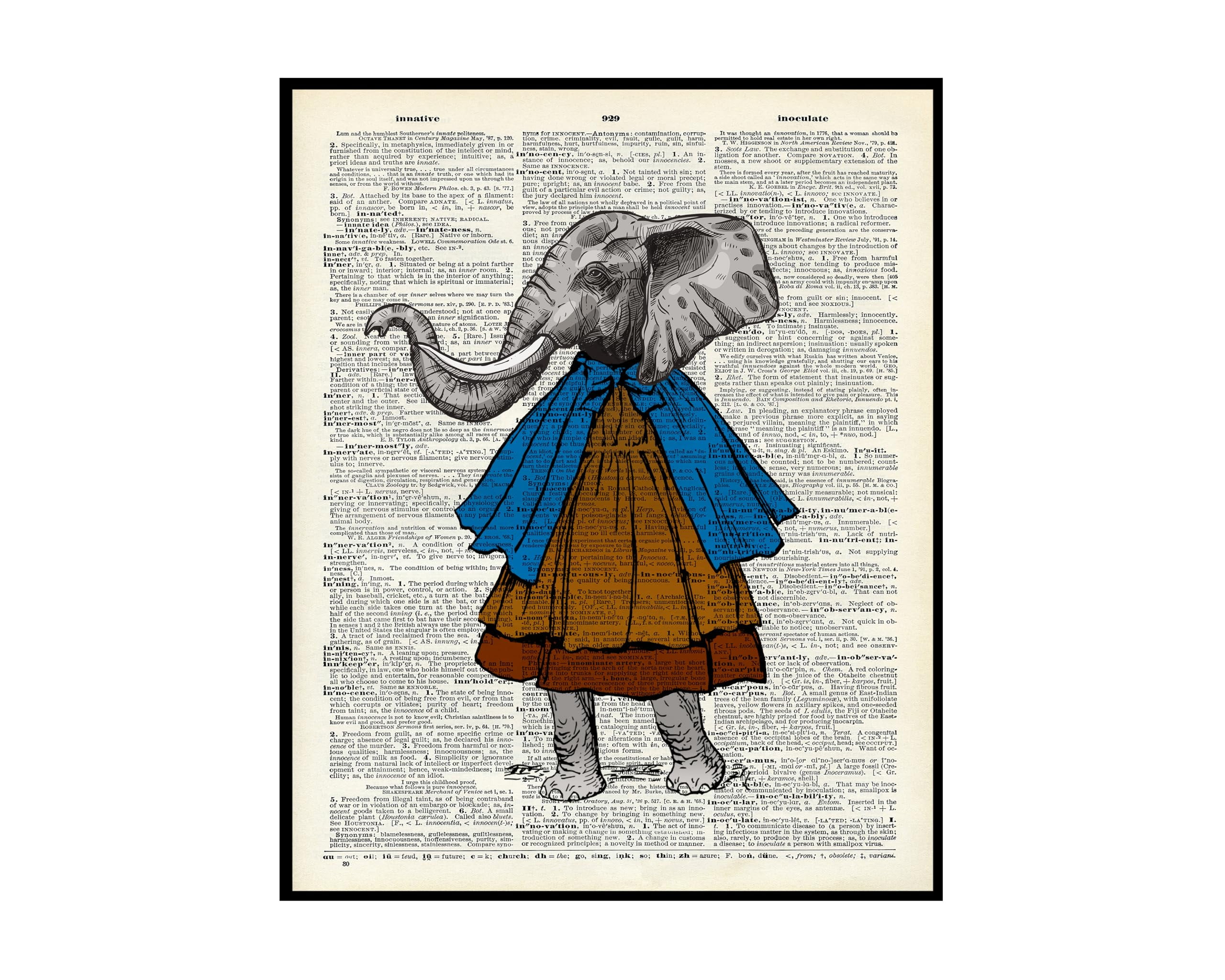 Poster Master Dictionary Art Poster - Elephant Girl Print - Elephant ...