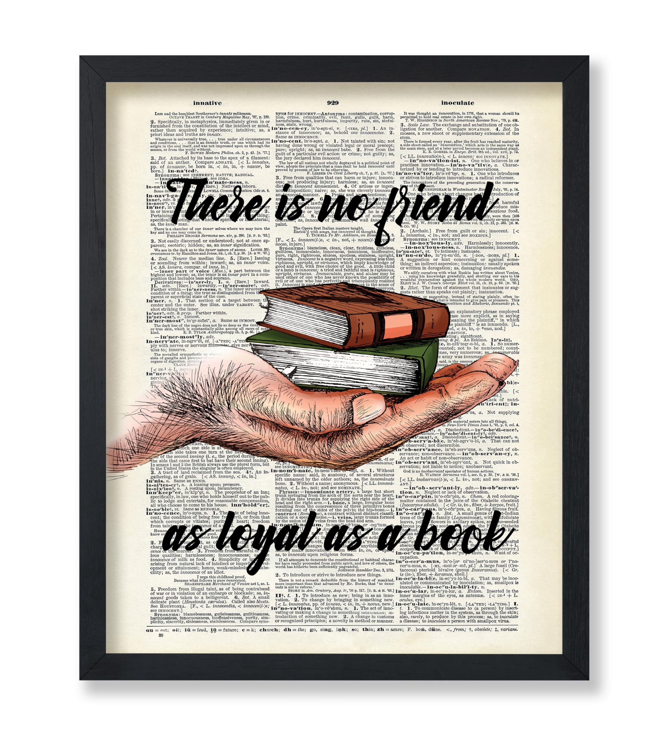 Poster Master Dictionary Art Poster - Friend as Loyal as a Book Print ...