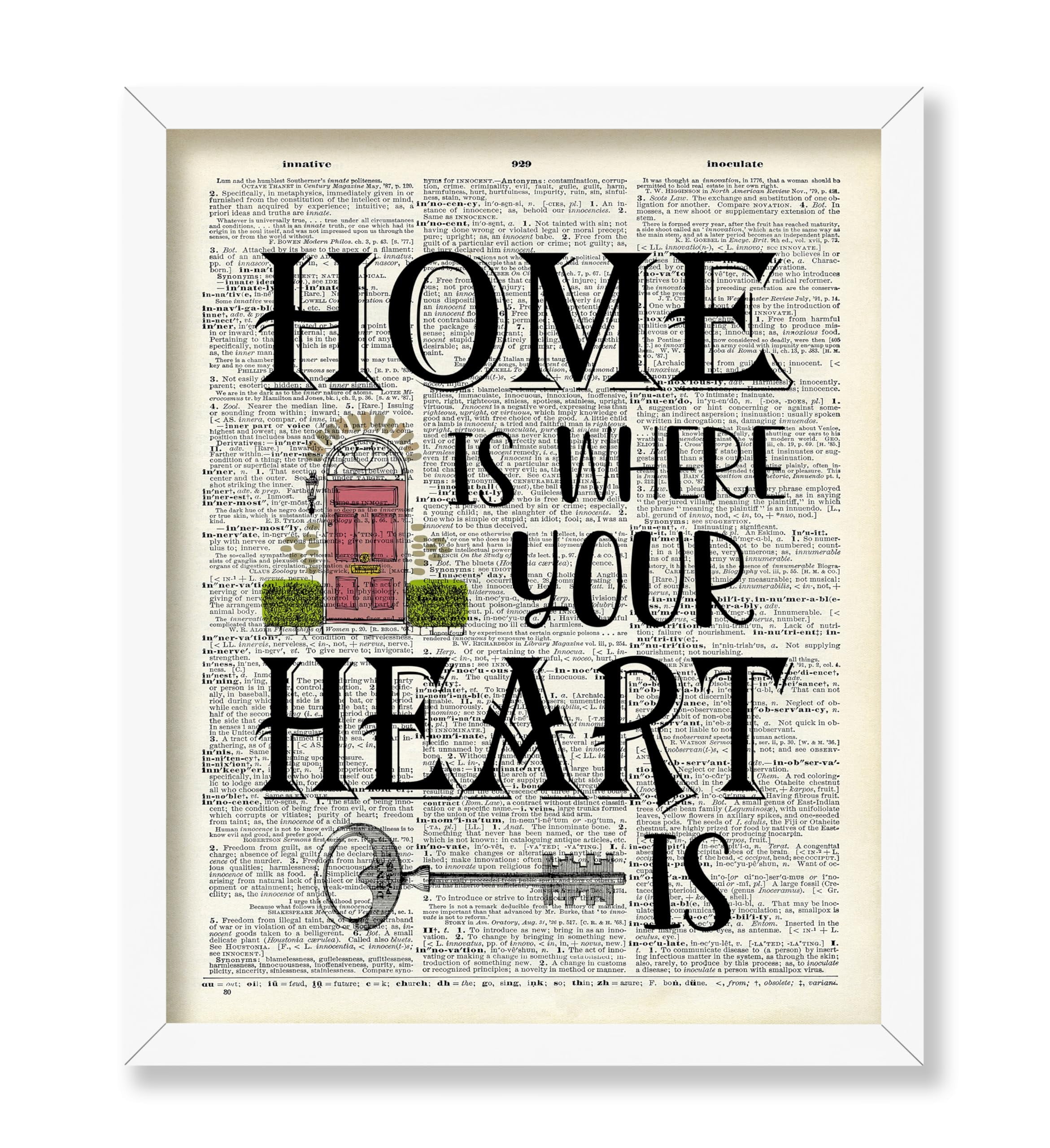 Poster Master Dictionary Art Poster - Home Is Where Your Heart Is Print ...