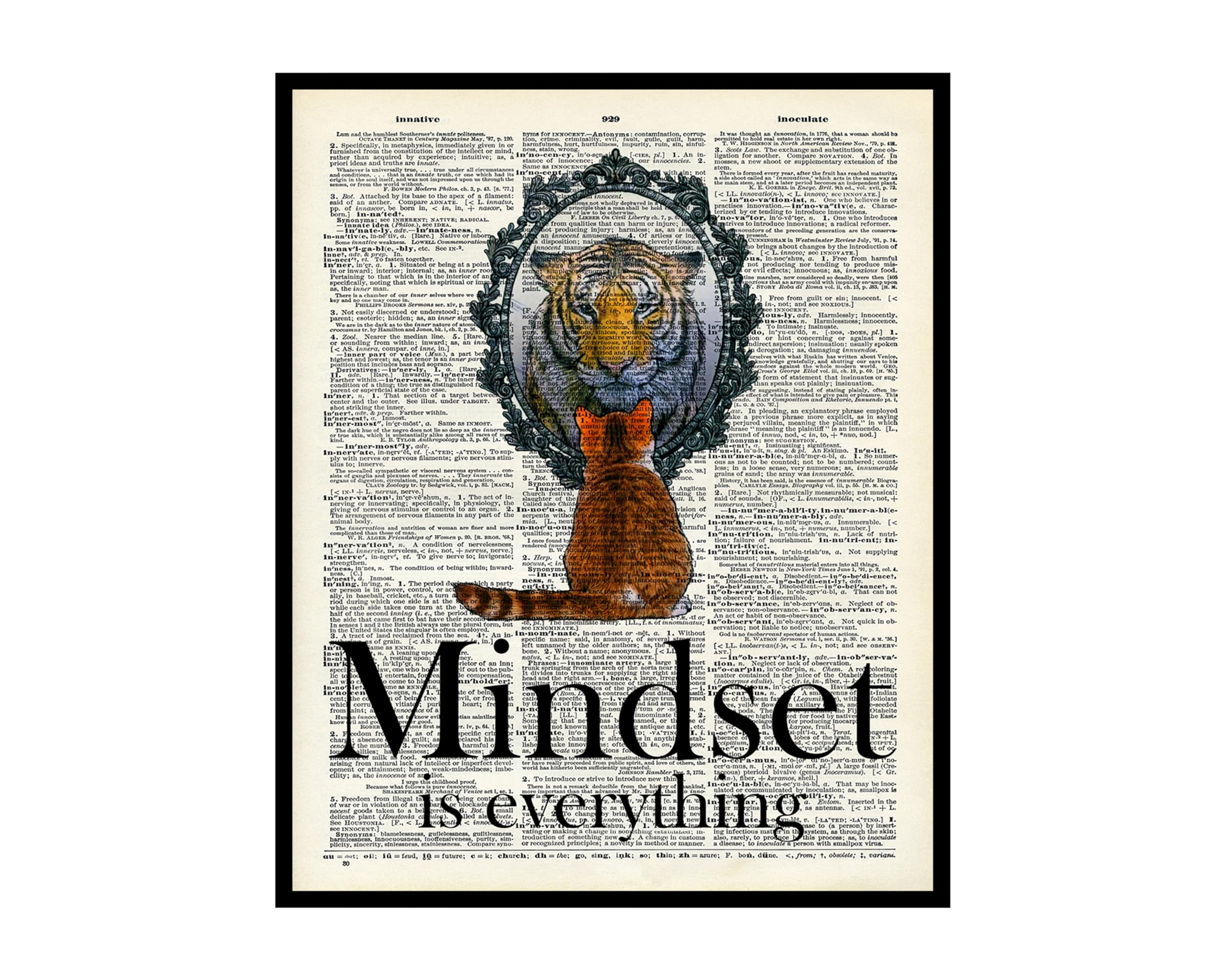 Cat Mindset is Everything Poster, Cat Wall Art, Cat Poster Print
