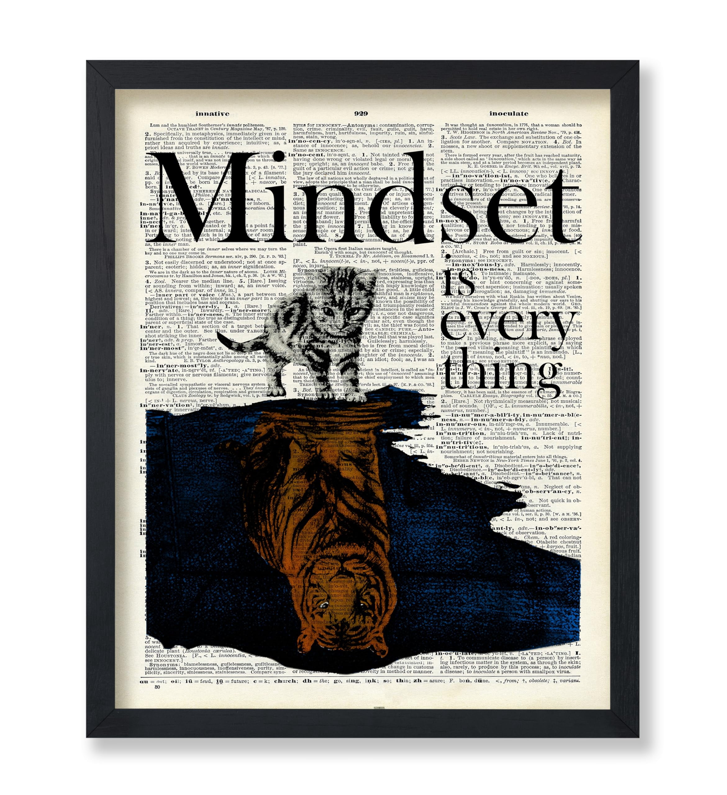 Poster Master Dictionary Art Poster - Mindset Is Everything Print - Cat ...