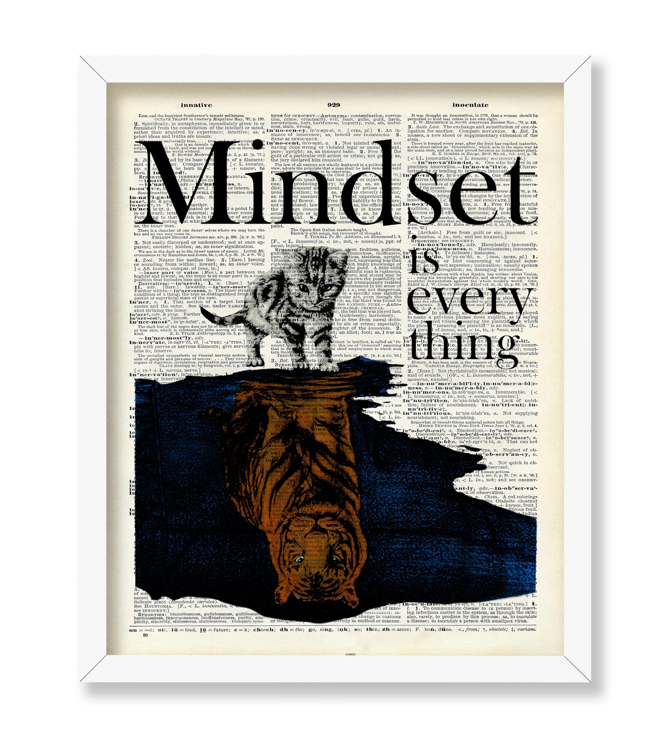 Poster Master Dictionary Art Poster - Mindset Is Everything Print - Cat ...