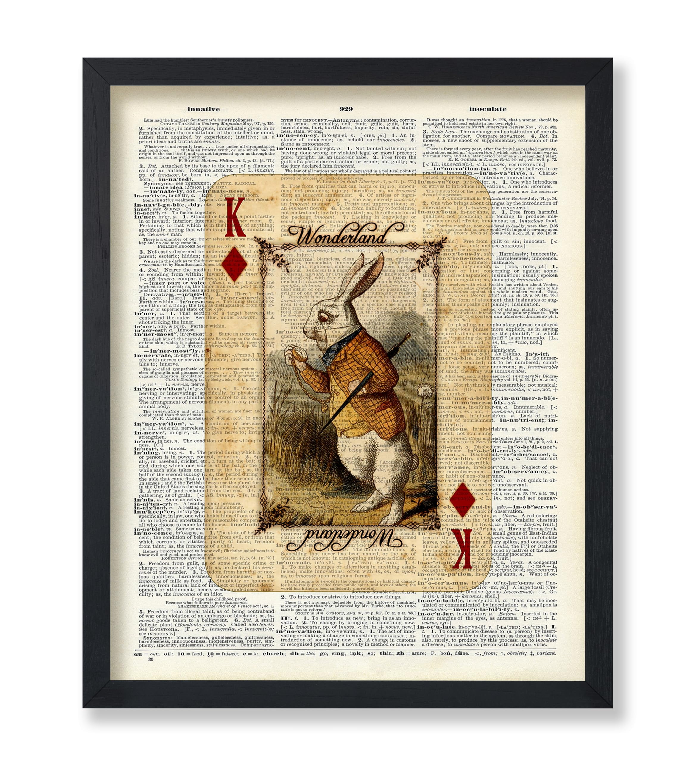Poster Master Dictionary Art Poster - White Rabbit Print - King of ...