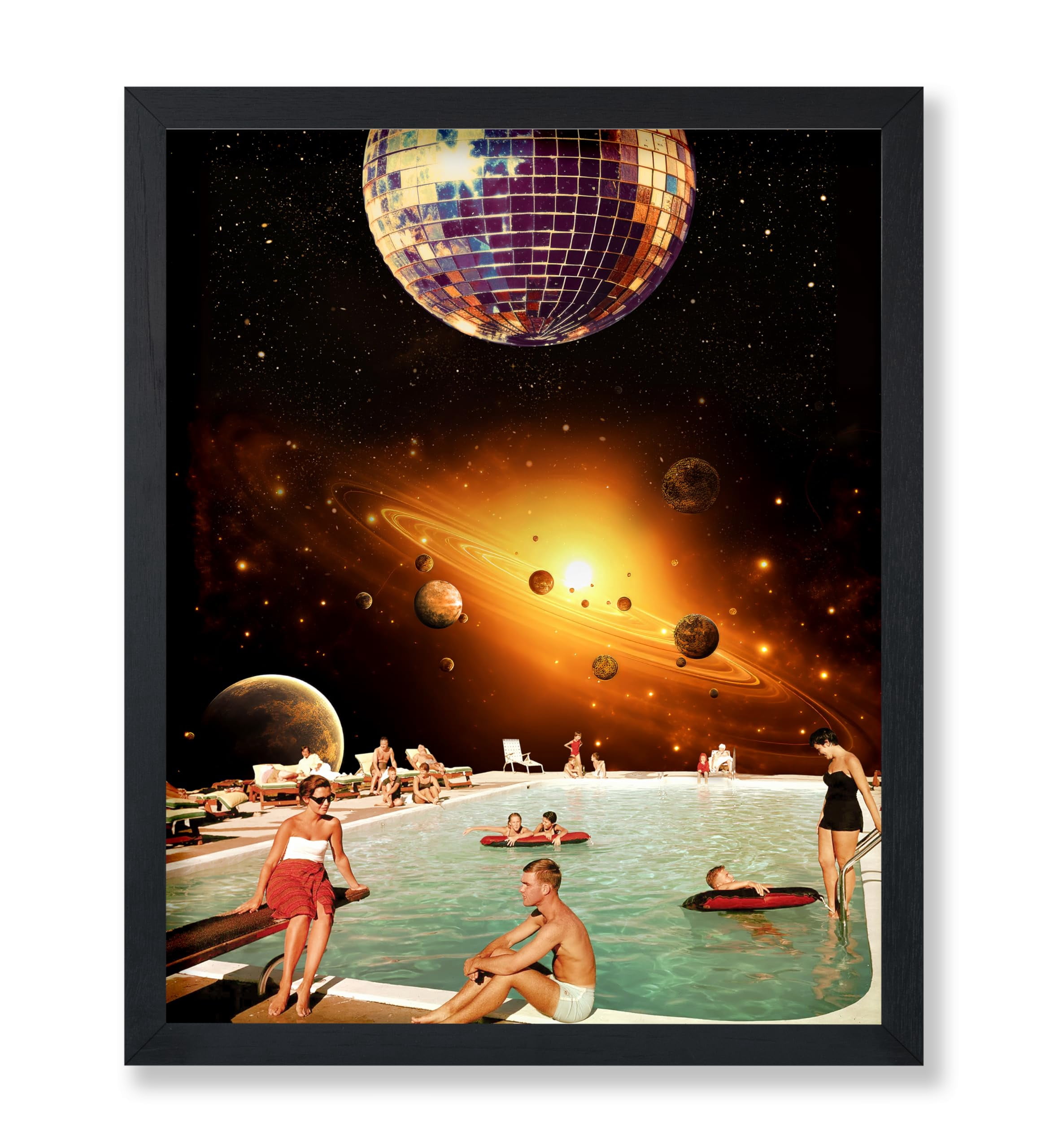 Poster Master Disco Ball Poster - Retro Pool Party Print - Space Galaxy ...
