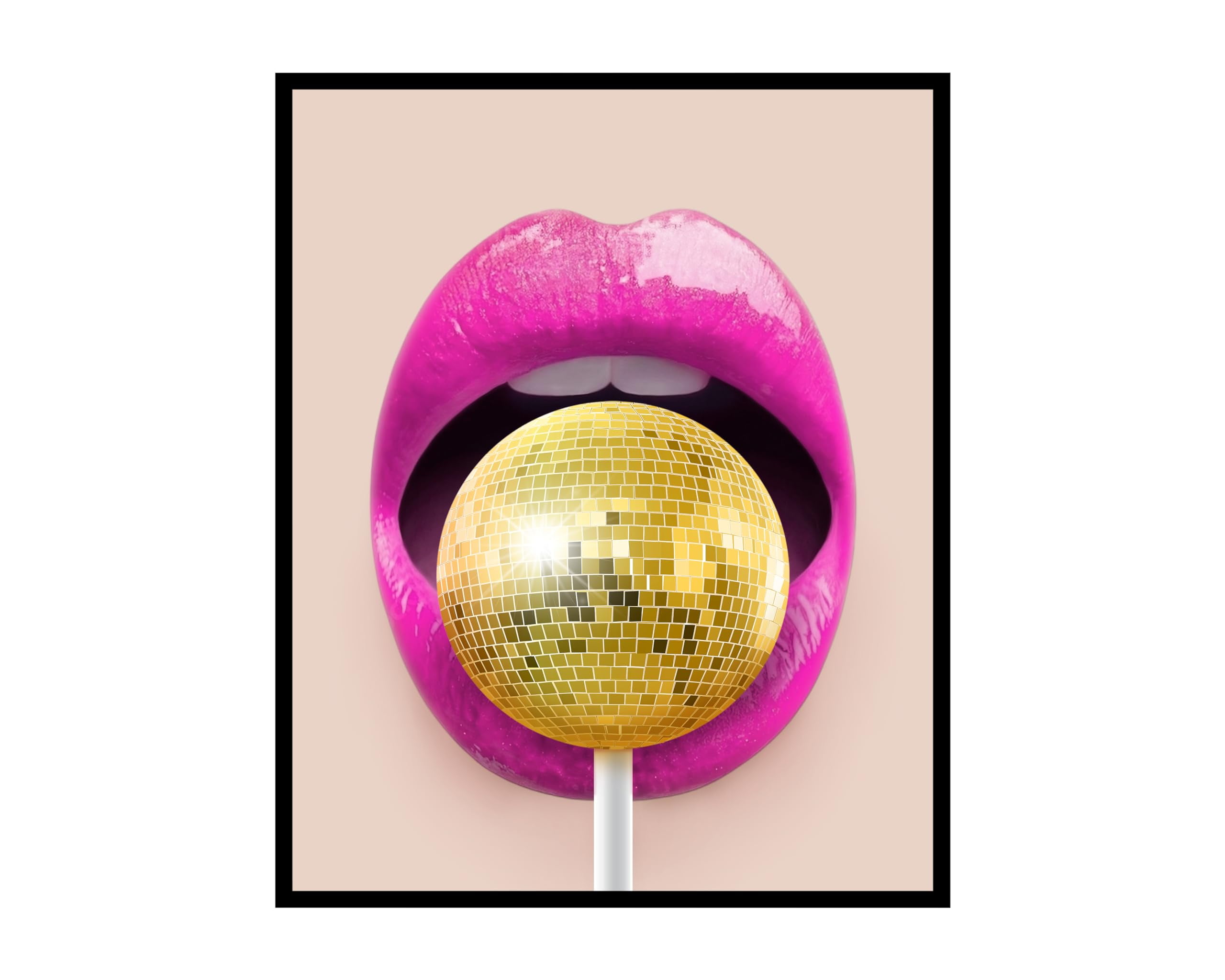 Hanging Gold Disco Balls Art Print Glam Golden Disco Ball Vibes Disco Ball  Rich Girl Aesthetic Matte Vertical Poster 