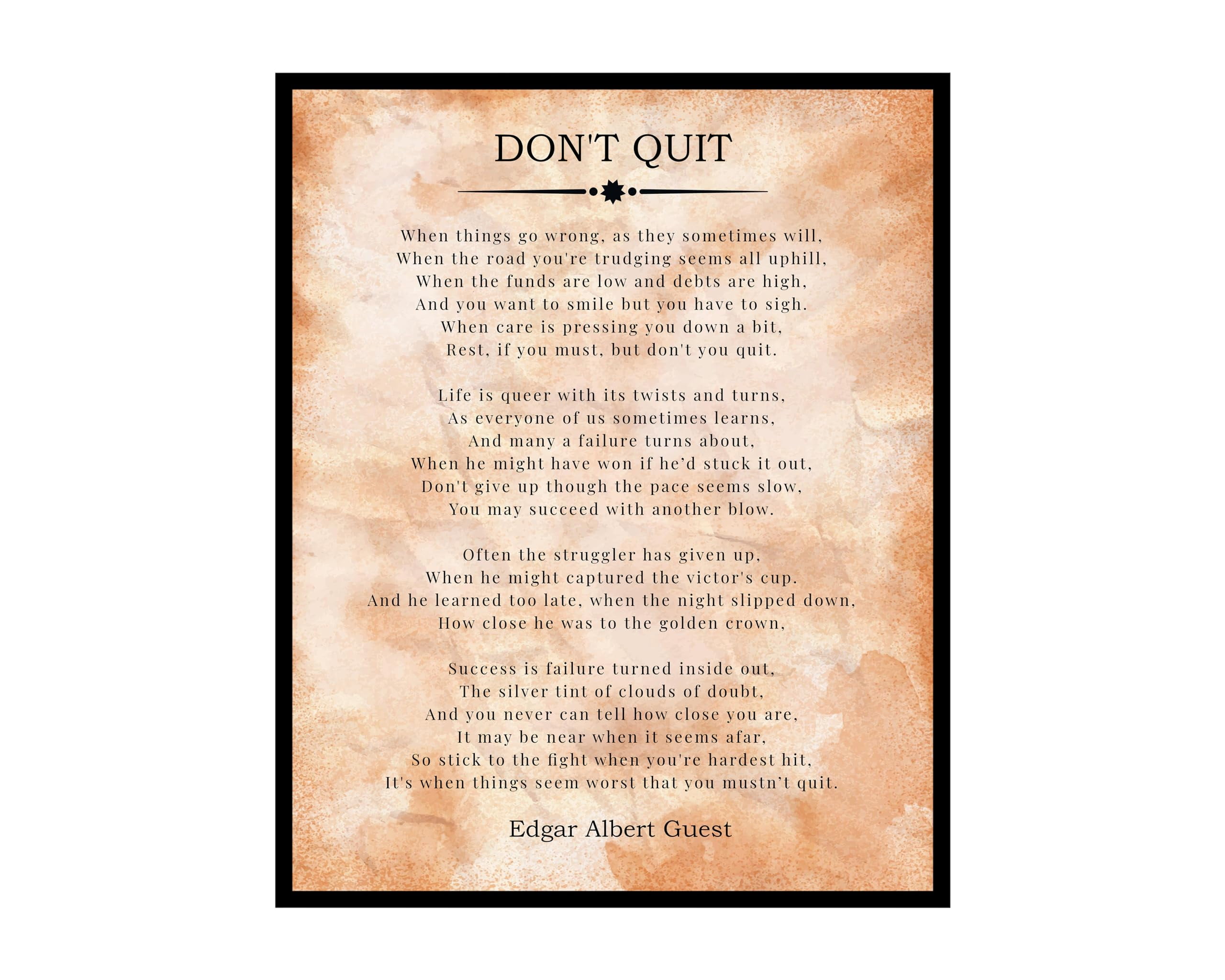 Poster Master Edgar Albert Guest Poster - Don't Quit Print - Don't Quit ...