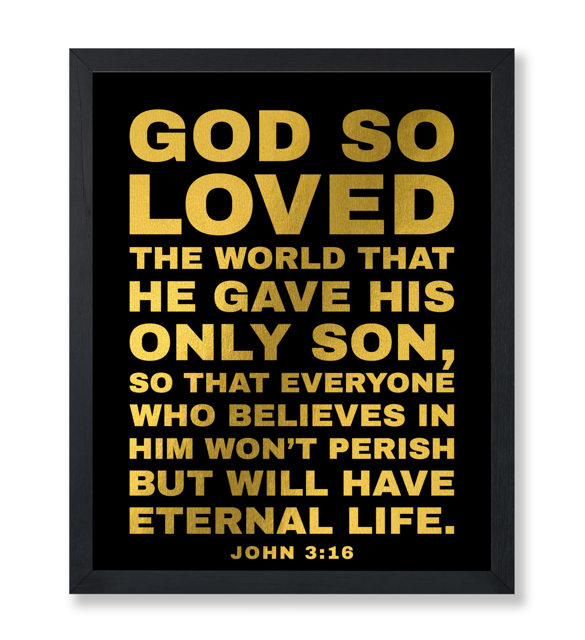 Poster Master God So Loved The World Poster - Gold Bible Verse Print - John 3:16 Art - Scripture ...