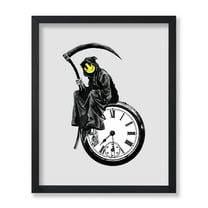 Poster Master Grin Reaper Poster - Clock Print - Stop Watch Art - Abstract Art - Grim Reaper Art - Banksy Art - Street Art - Graffiti Art - Living Room or Bedroom Wall Decor - 8x10 UNFRAMED