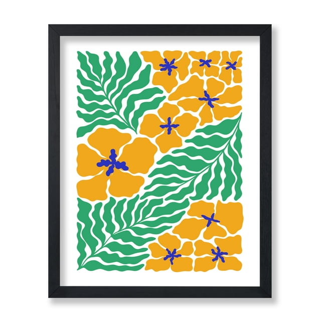 Poster Master Groovy Flower Poster - Retro Yellow Floral Print - Tropical Art - Modern Abstract Art - Chic Boho Art - Trendy Art - Aesthetic Living Room or Office Wall Decor - 16x20 UNFRAMED