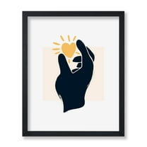 Poster Master Hand Poster - Retro Heart Print - Hand Sign Art - Sun Art - Trendy Art - Modern Art - Minimal Art - Silhouette Art - Abstract Art - Living Room or Dorm Decor - 8x10 UNFRAMED 