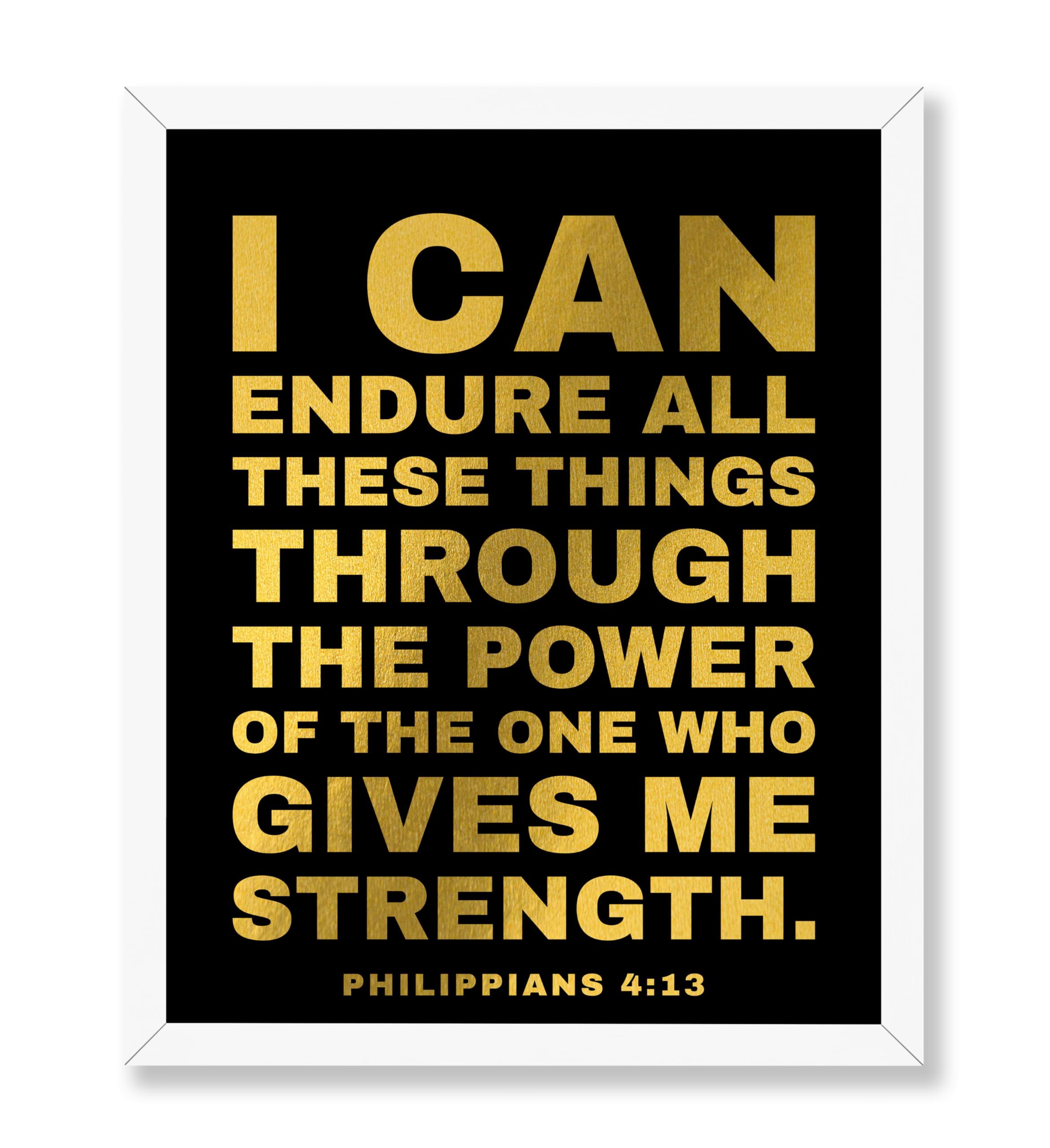 Poster Master I Can Endure All These Things Poster - Gold Bible Verse ...