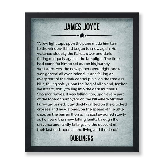 Poster Master James Joyce Poster - The Dead Print - Dubliners Art - Book Page Art - Motivational Gift for Him, Men, Bookworm - Typography Wall Decor for Bedroom, Living Room - 16x20 UNFRAMED 