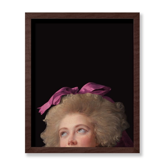 Poster Master Madam Grand Poster - Pink Ribbon Print - Altered Art - Trendy Art - Pop Art - Minimal Art - Gift for Men & Women - Chic Decor for Bedroom, Living Room or Dorm, 8x10 Brown Framed