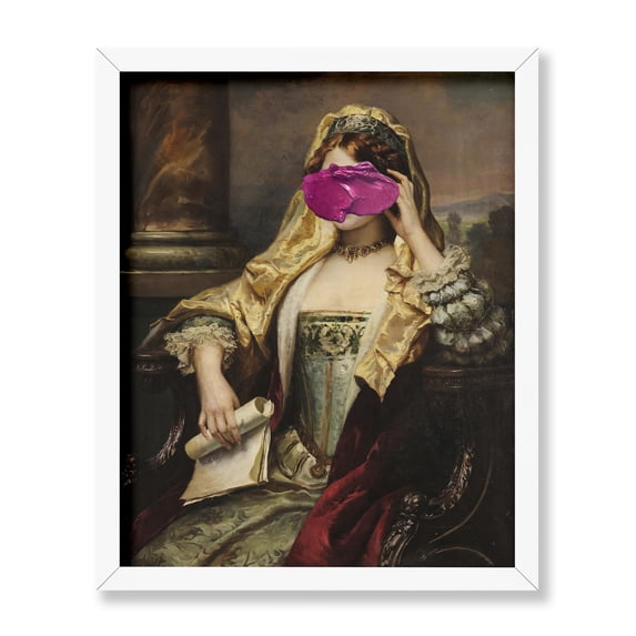 Poster Master Meditazione Poster - Portrait Print - Altered Art - Baroque Art - Trendy Art - Pop Art - Gift for Men & Women - Minimal Decor for Office, Living Room or Bedroom, 8x10 White Framed