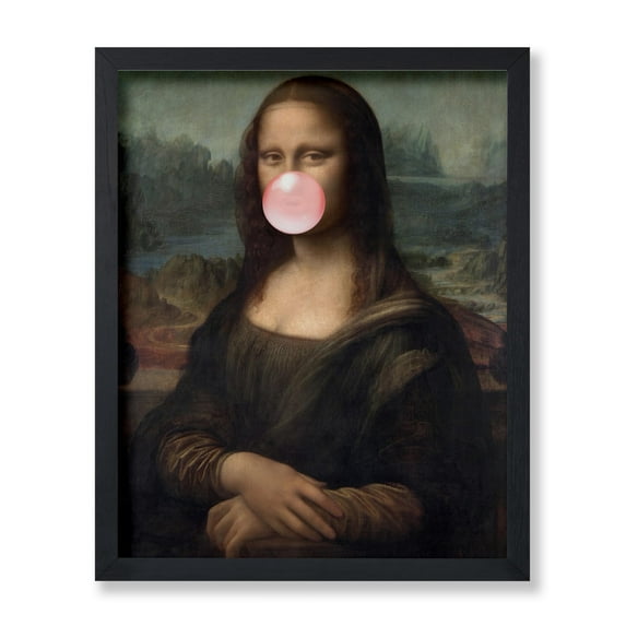 Poster Master Mona Lisa Poster - Bubble Gum Print - Altered Art - Trendy Art - Pop Art - Gift for Men & Women - Classic Wall Decor for Bedroom, Living Room, Office or Dorm - 16x20 UNFRAMED