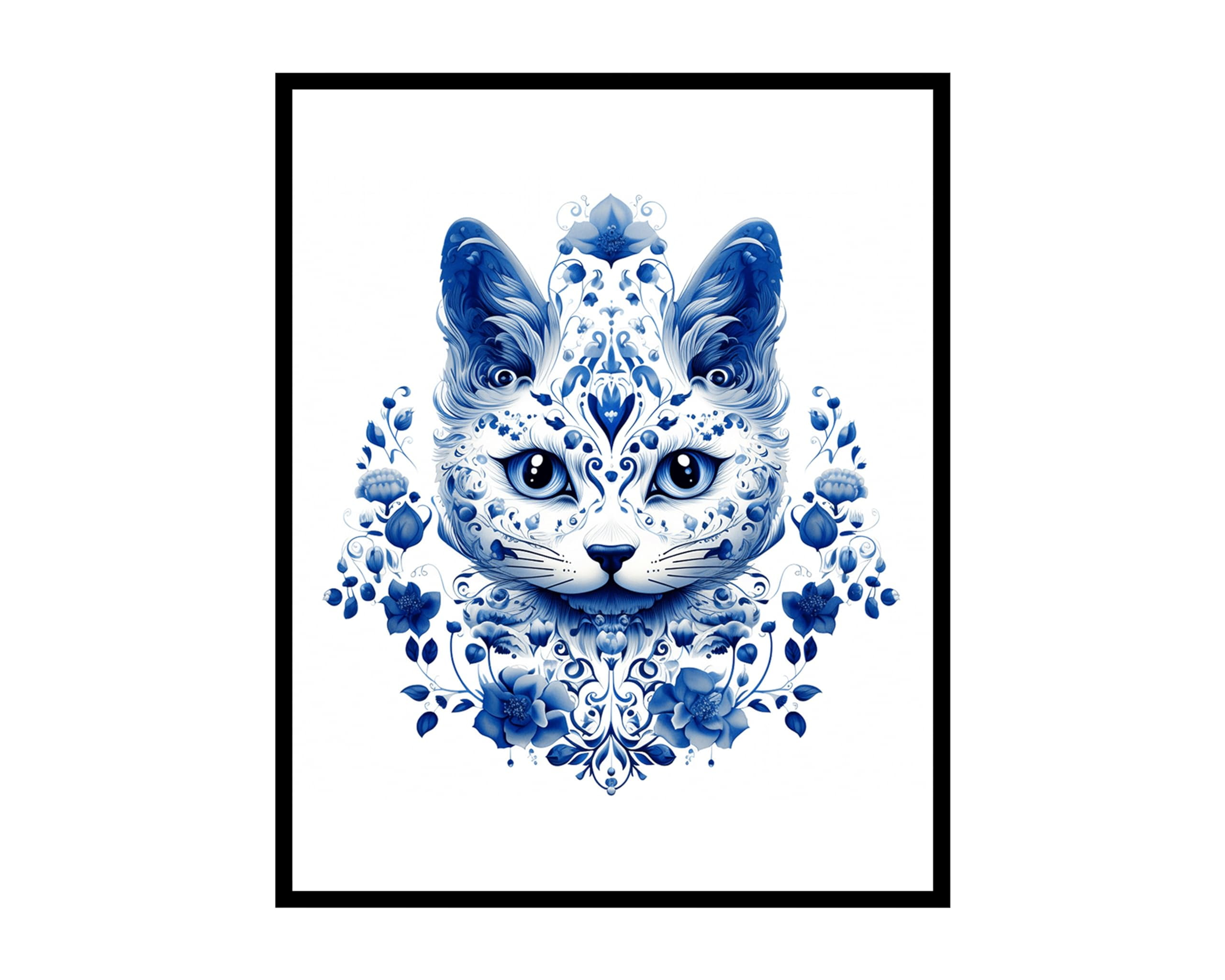 Poster Master Ornamental Poster Cat Print Flower Art Modern Art