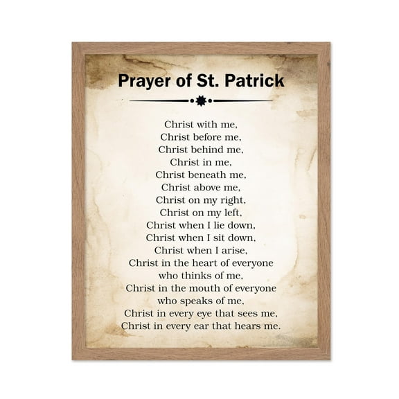 Poster Master Prayer of Saint Patrick Poster - Christ With Me Print - Motivational Quote Art - Inspiring Gift for Men, Women - Religious Christian Decor for Office, Bedroom Wall Art