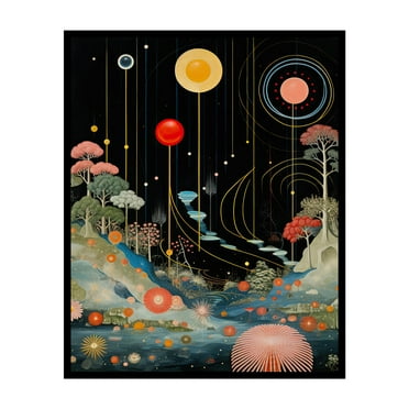 Poster Master Psychedelic Poster - Trippy Space Print - Weird Landscape Art - Modern Art - Trendy Art - Gift for Men & Women - Abstract Decor for Living Room, Bedroom or Dorm - 8x10 UNFRAMED Wall Art