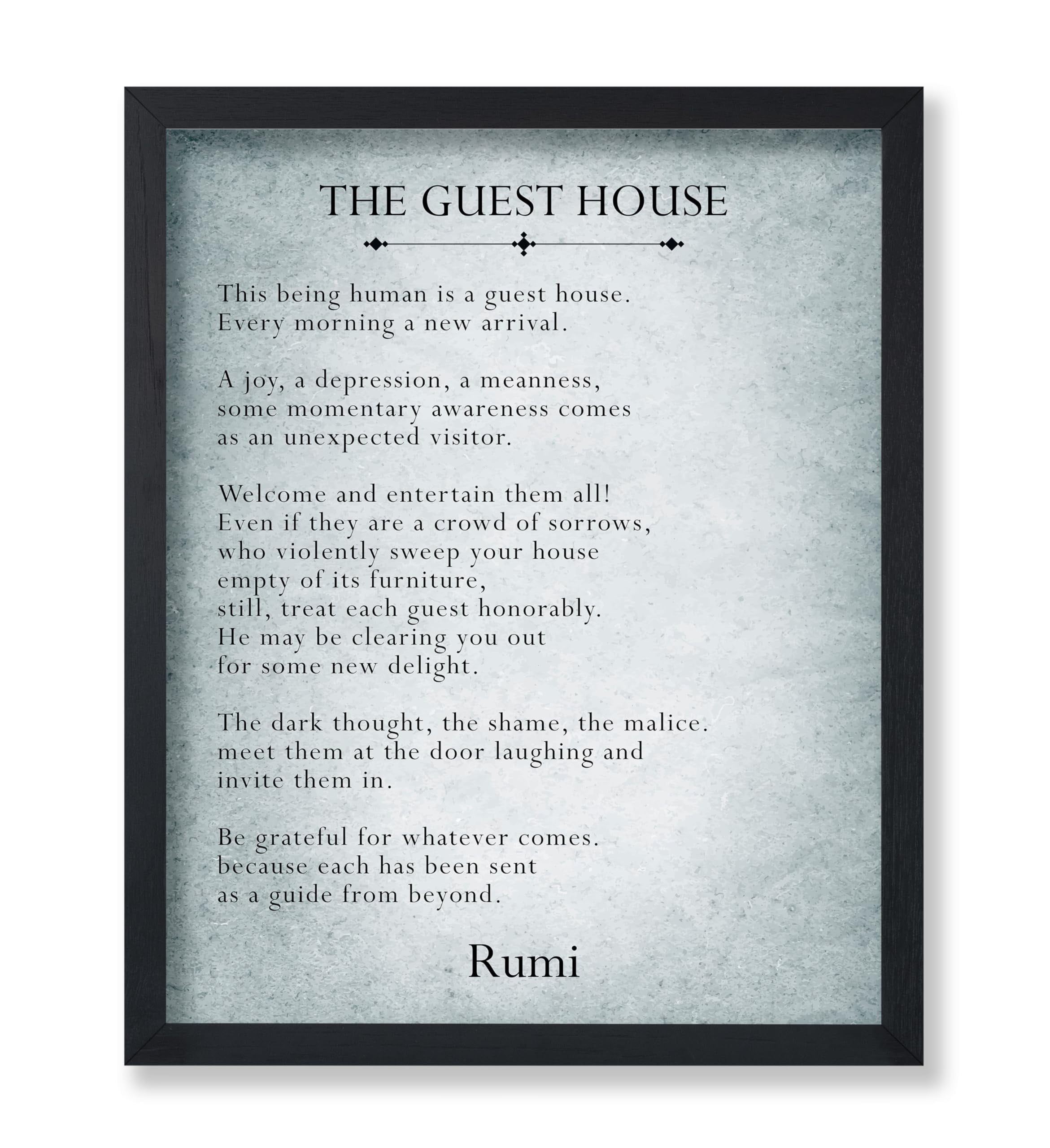 Poster Master Rumi Poster - The Guest House Print - Motivational Quote Art - Poetry Art - Gift ...