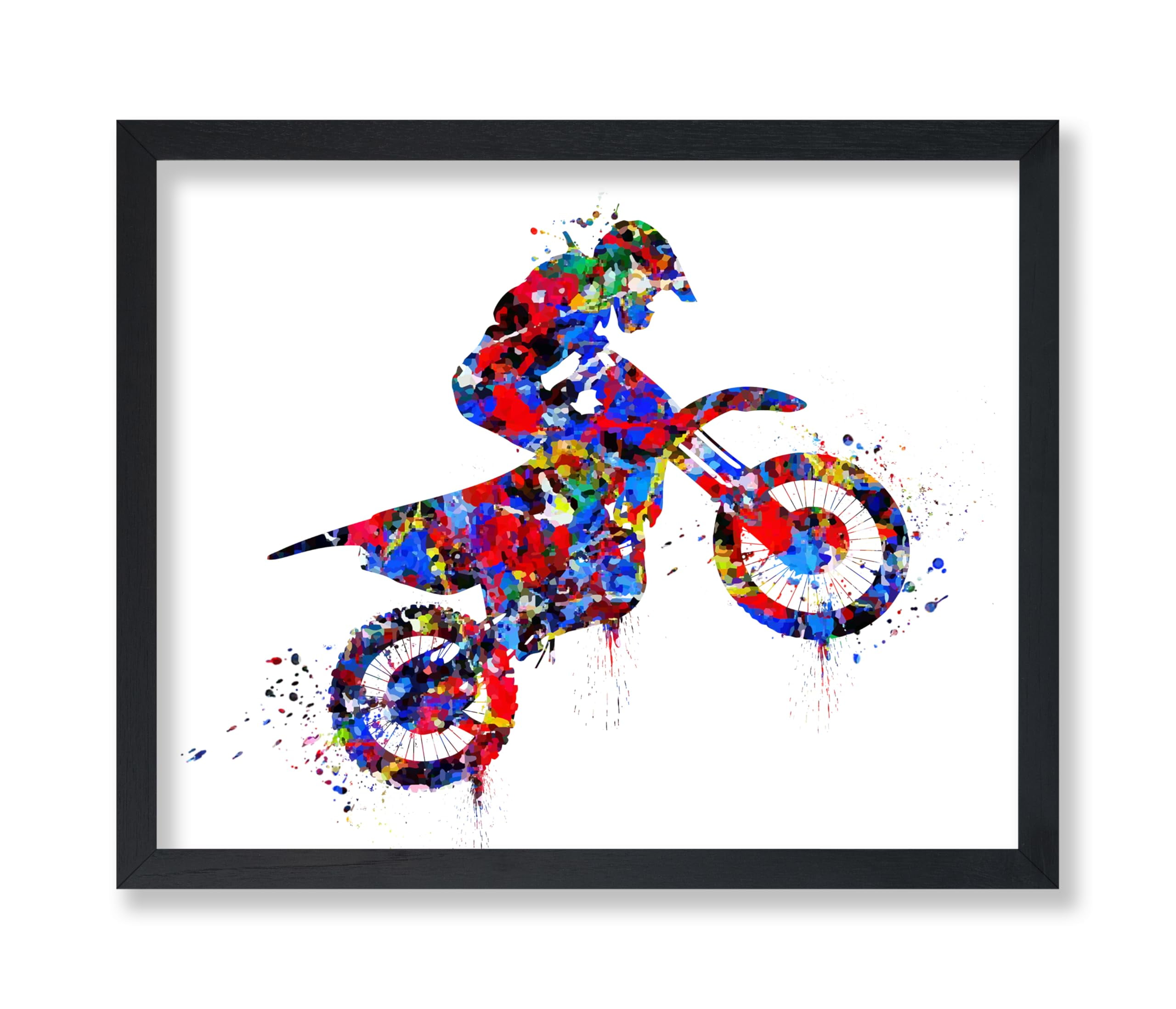 Poster Moto Cross Sport Extrême - Impression Haute Qualité Sur Papier Satiné 200g, Sans Bordure, Fabriqué En France