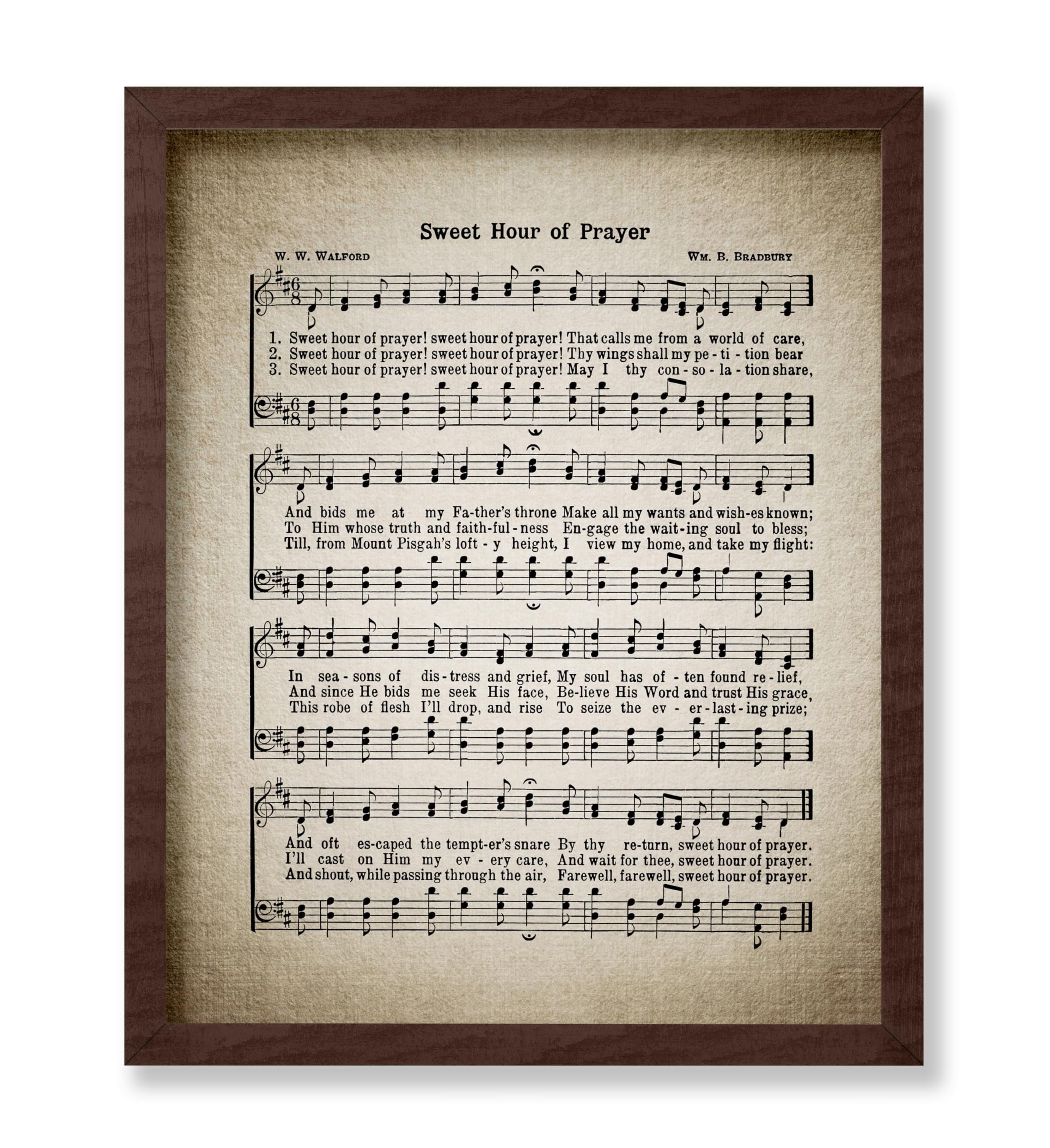 Poster Master Sweet Hour of Prayer Poster - Hymnal Song Sheet Print ...
