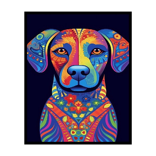 Poster Master Trippy Dog Poster Portrait Print Dog Art Abstract