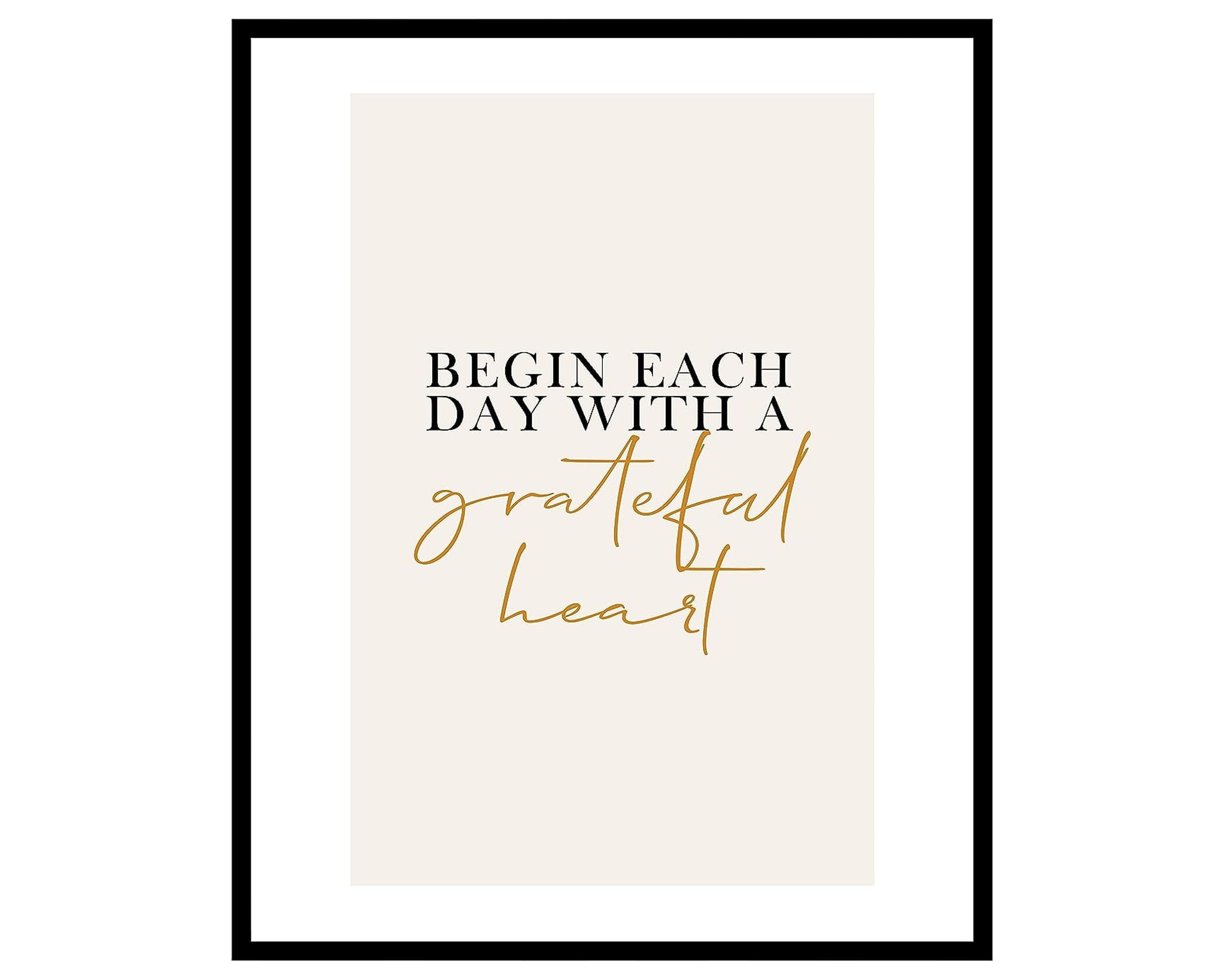 Poster Master Typography Poster - Retro Quote Print - Begin Each Day ...