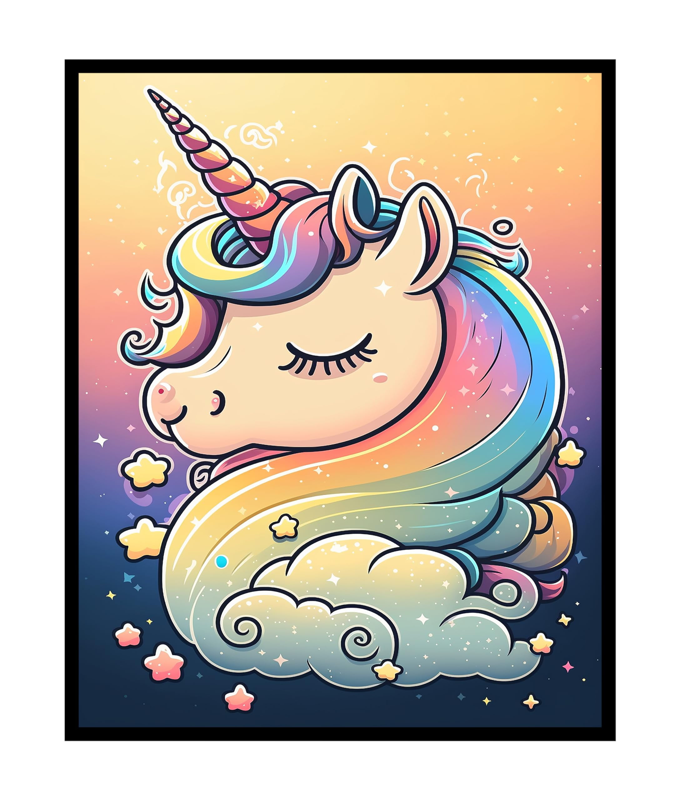 Unicorns 3-Pack - Fuzzy Velvet Coloring Poster with three