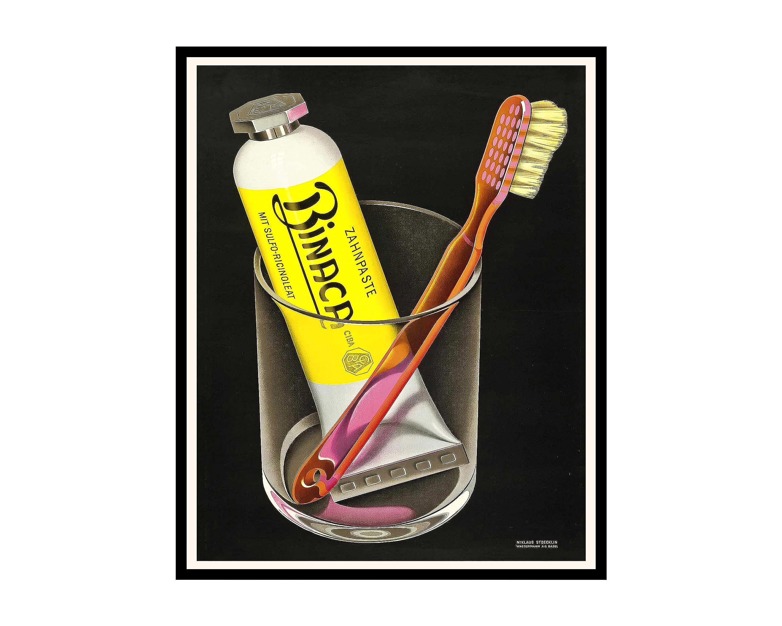 Poster Master Vintage Binaca Poster Retro Binaca Toothpaste Print
