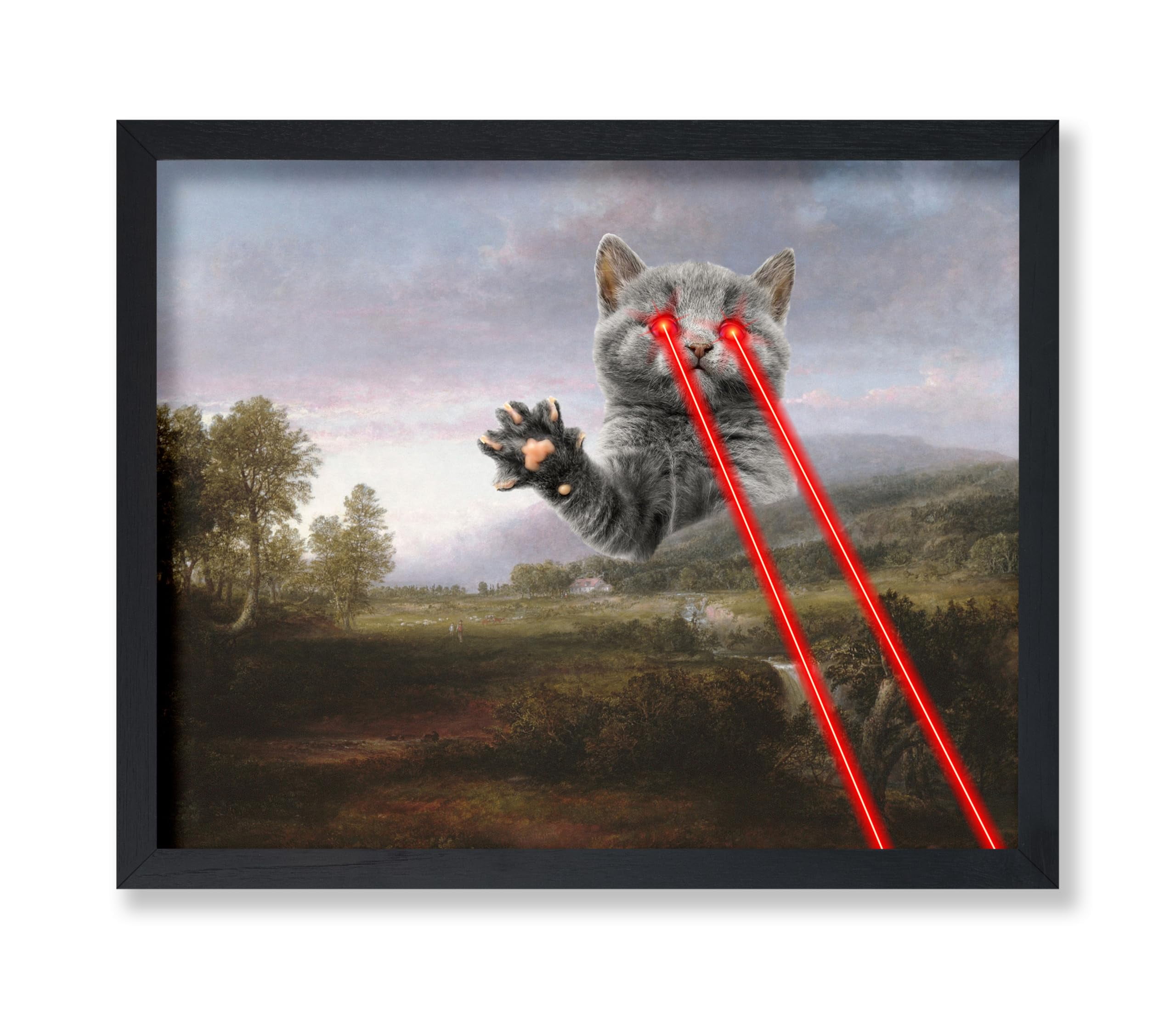 Poster Master Vintage Cat with Laser Eyes Poster - Retro Cat
