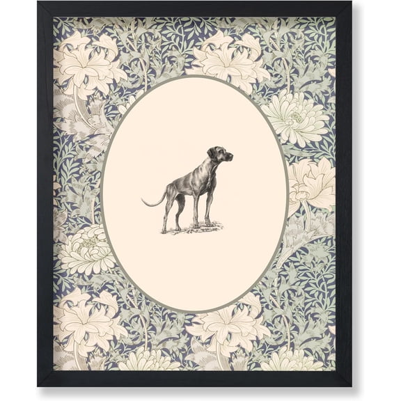 Poster Master Vintage Dachshunds Poster - Retro Weiner Dog Print - Dog Art - Floral Art - Flower Art - Animal Art - Chic Boho Art - Aesthetic Kid's Room or Nursery Wall Decor - 8x10 UNFRAMED Wall Art