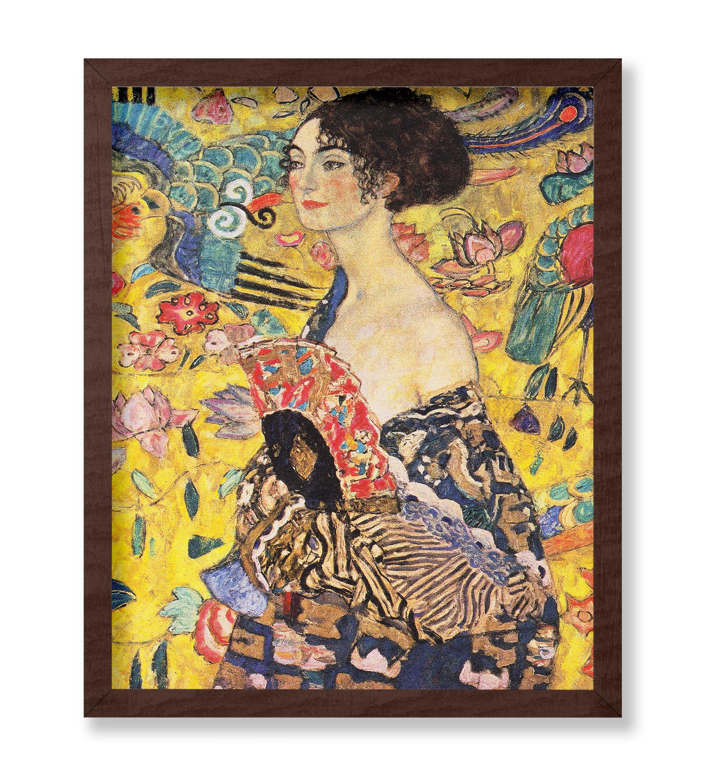 Poster Master Vintage Gustav Klimt Poster - Retro Lady with Fan Print ...