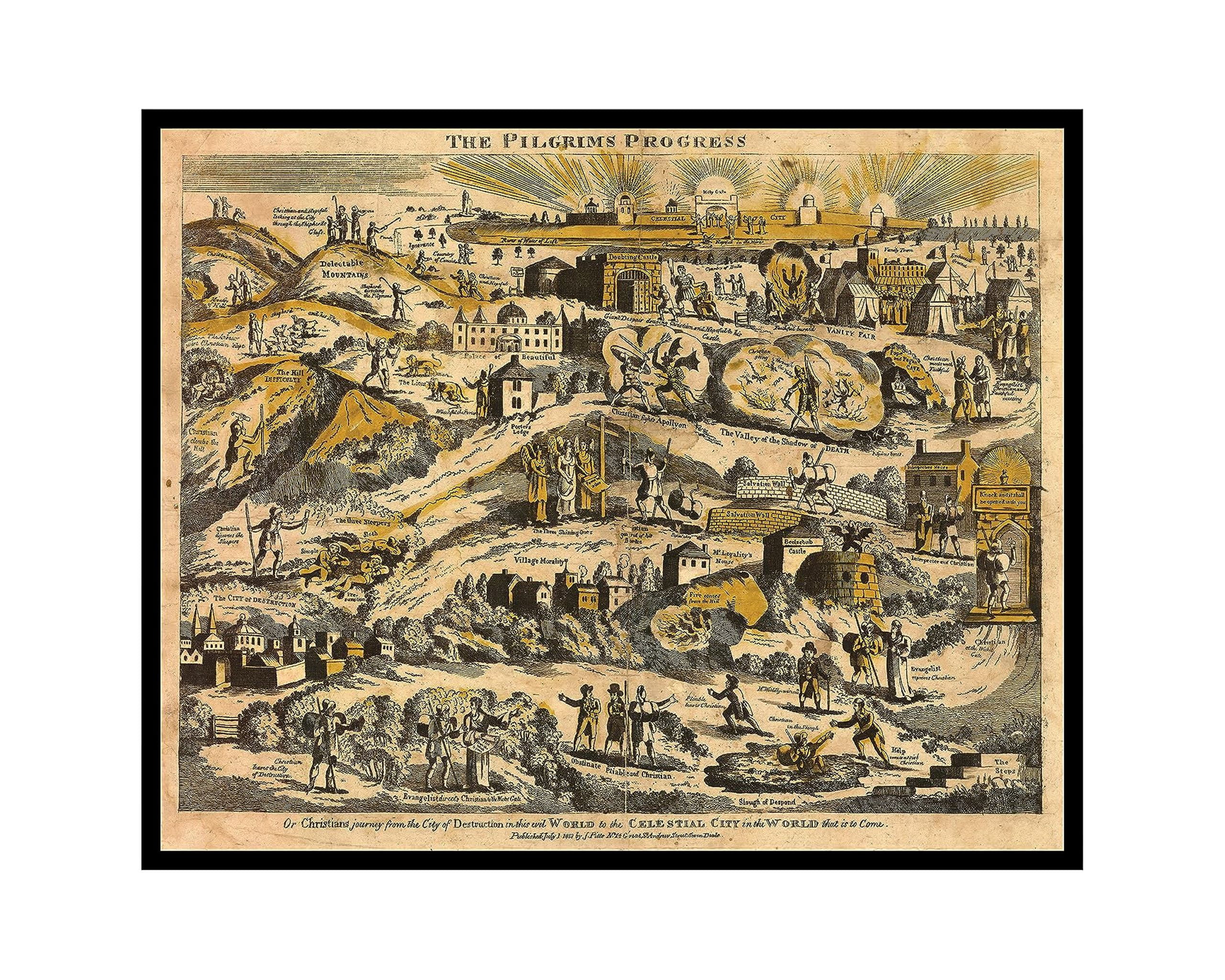 The Pilgrims Progress Poster - Pilgrim's Progress, Illustration, Thematic, Ancient - Wall Decor for Home, Dorm, Office - Walmart.com