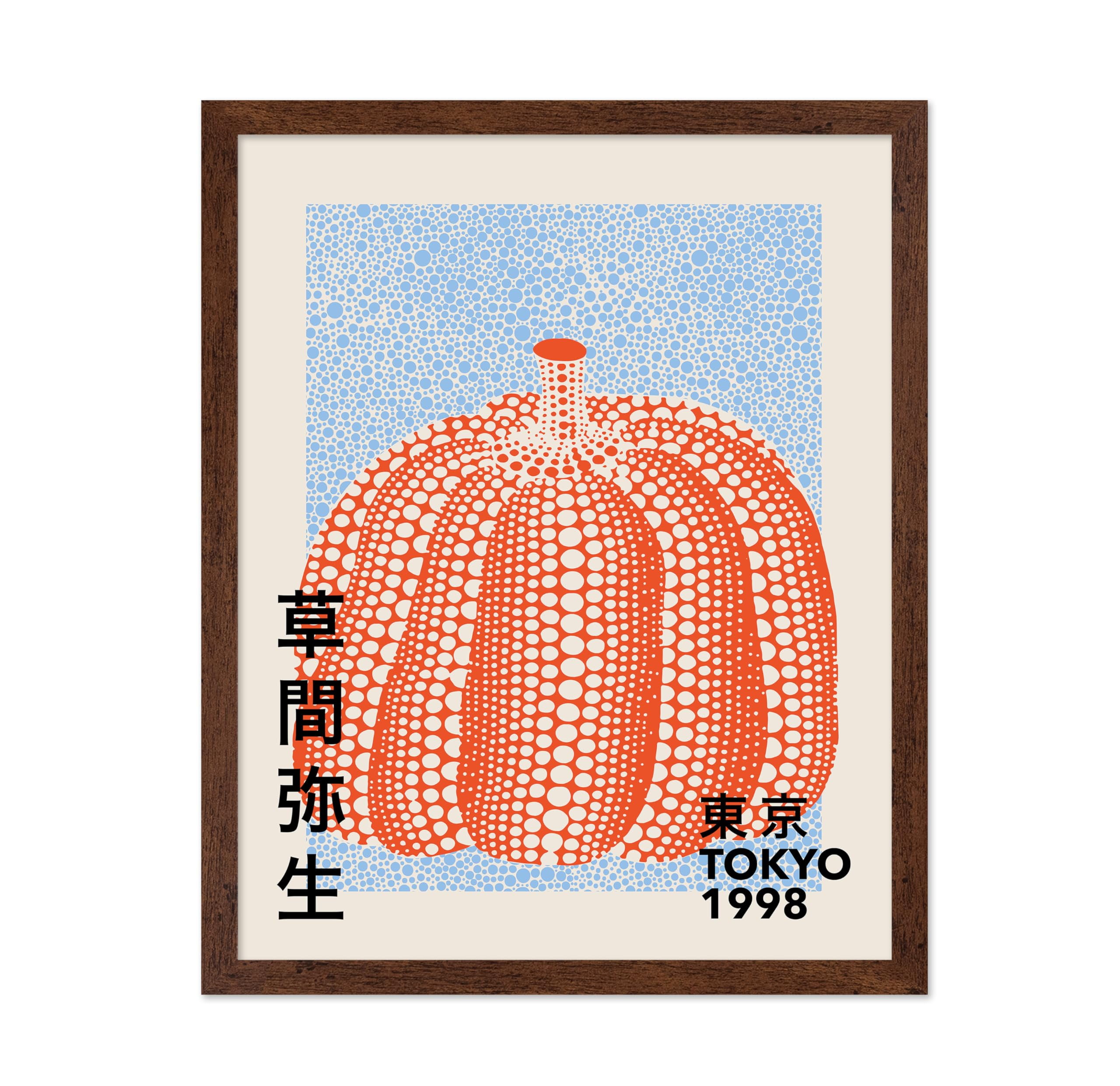 over print pop art canvas orange 古塔つみ Japanese Printable Wall Art, Japan Travel Poster, Pop Art