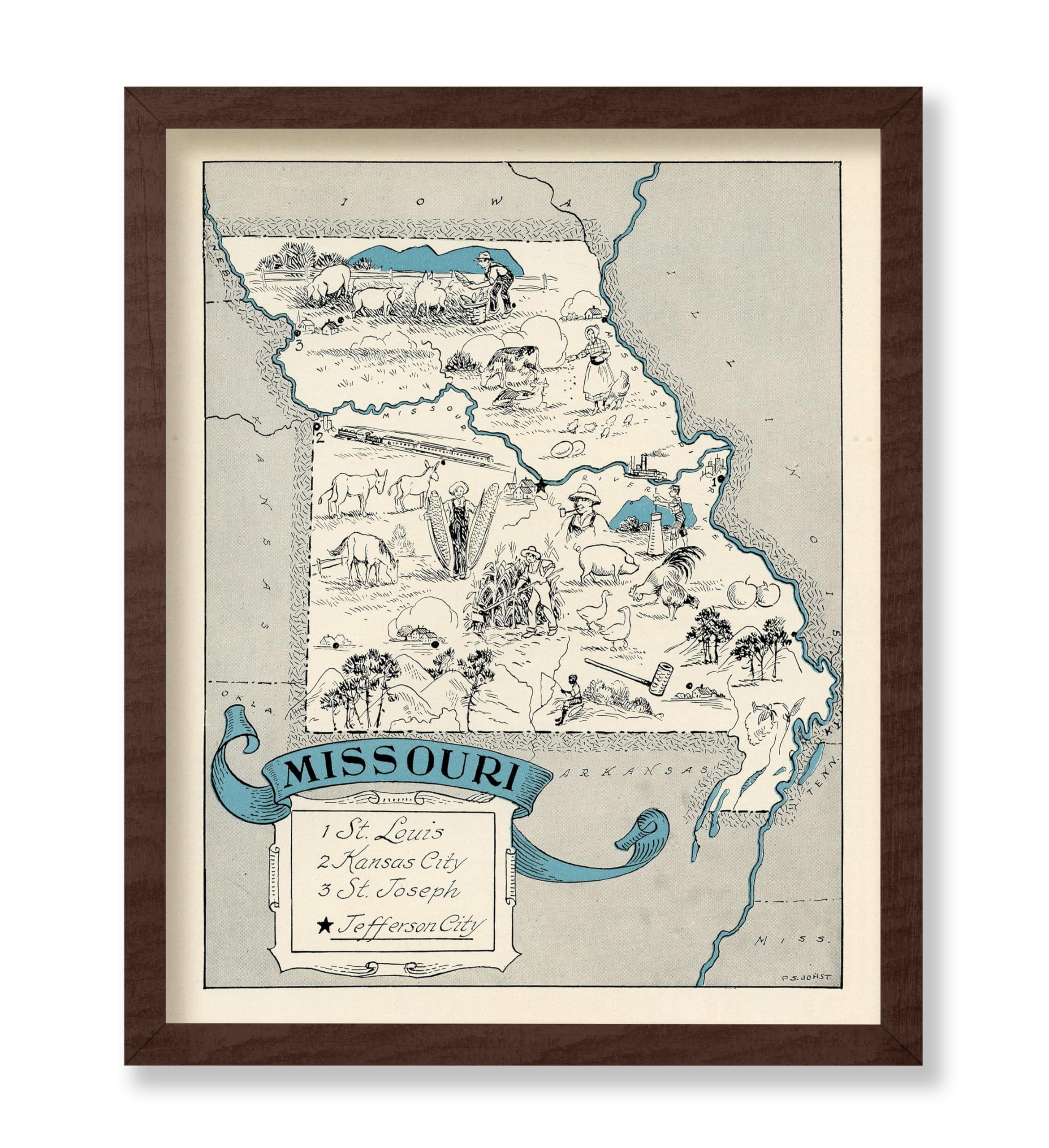 Poster Master Vintage Poster - Retro Missouri Print - Missouri State ...