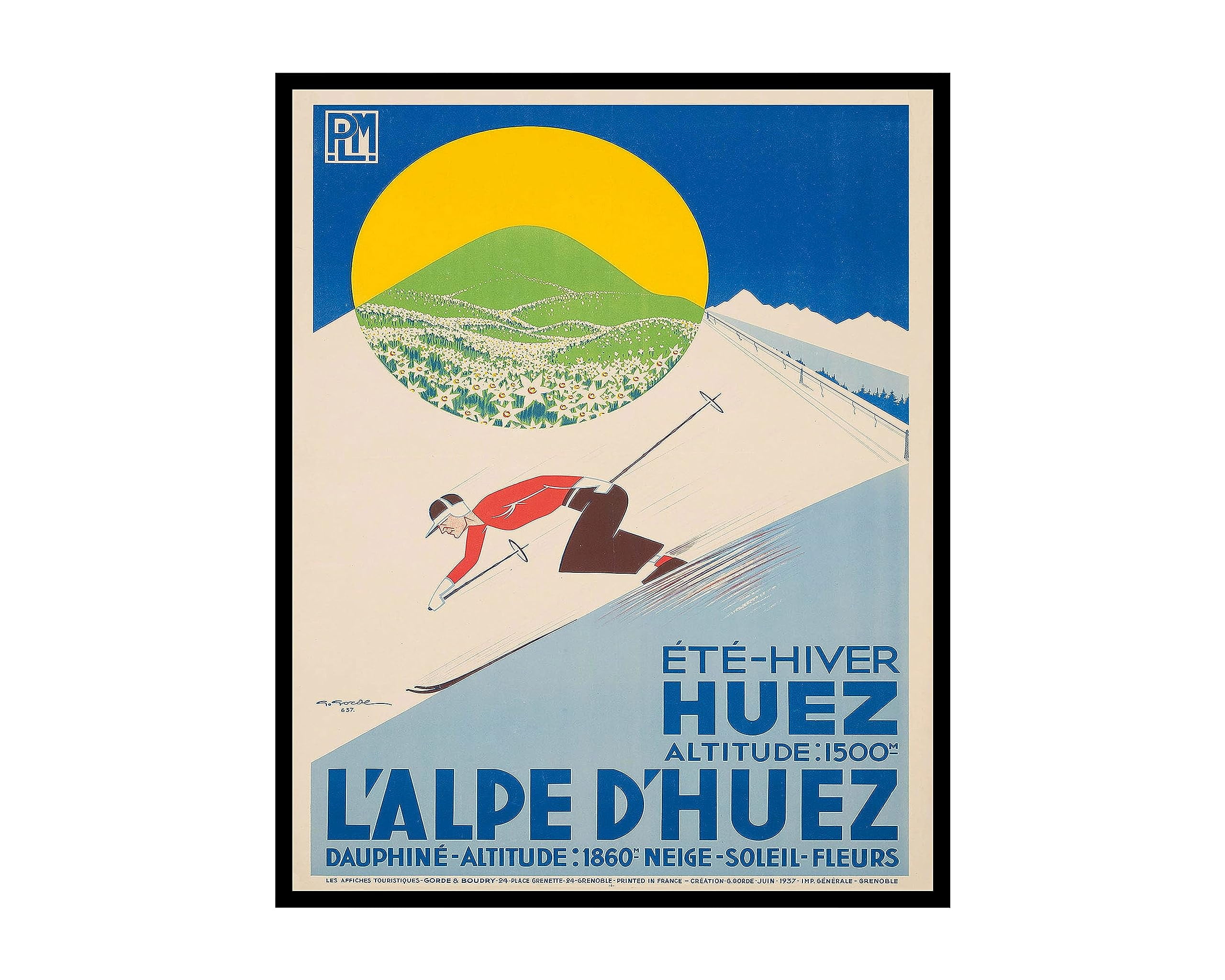 Poster Master Vintage Travel Poster - Retro Alps France Print - Winter ...