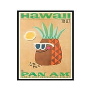 Poster Master Vintage Travel Poster - Retro Tourism Print - Hawaii, Pan Am, Pineapple in Sunglasses, Funny, Sun Egg - 16x20 UNFRAMED Wall Art - Gift for Artist, Friend - Wall Decor for Home, Office
