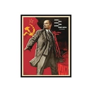Poster Master Vintage Vladimir Lenin Poster - Retro Russian Propaganda Print - Russian Marxist Art - Gift for Him, Her, Men, Women - Wall Decor for Home, Office, Living Room - 8x10 UNFRAMED Wall Art