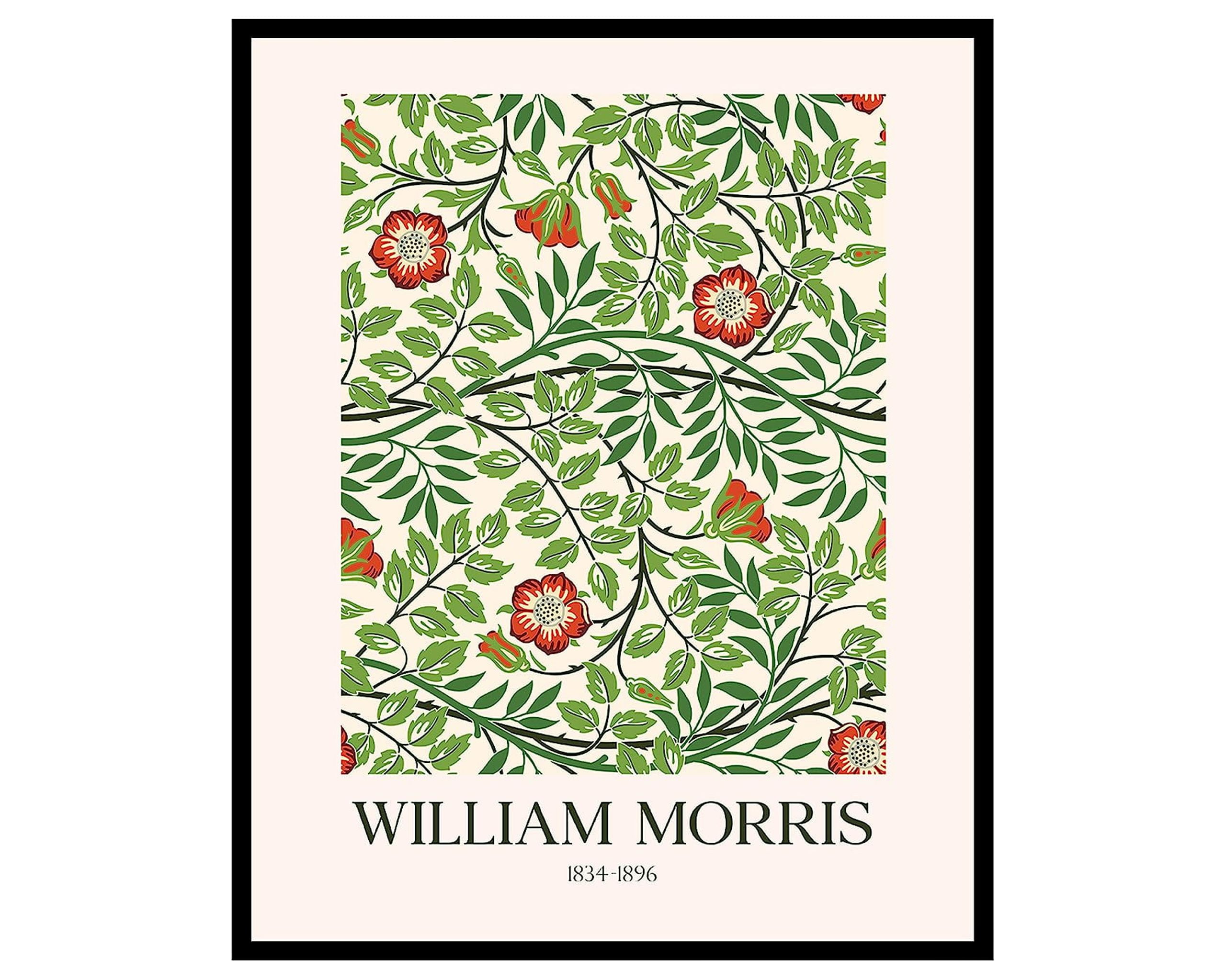 William Morris Print, Morris Exhibition Poster, William Morris Flower  Pattern, Vintage Print, William Morris Décor, Wall Prints, Wall Art 