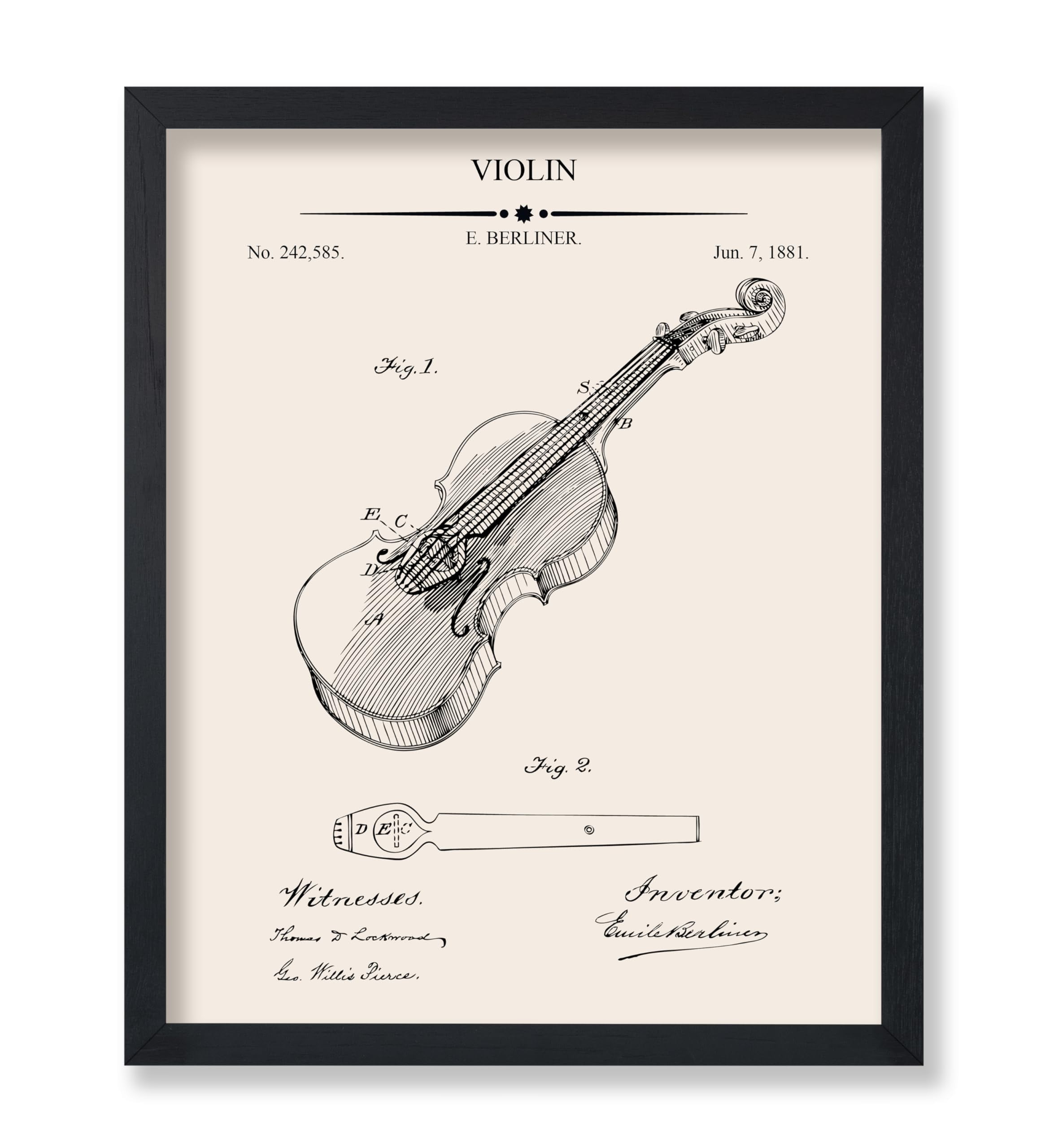 Poster Master Violin Blueprint Poster - Violin Patent Print - Music Art ...