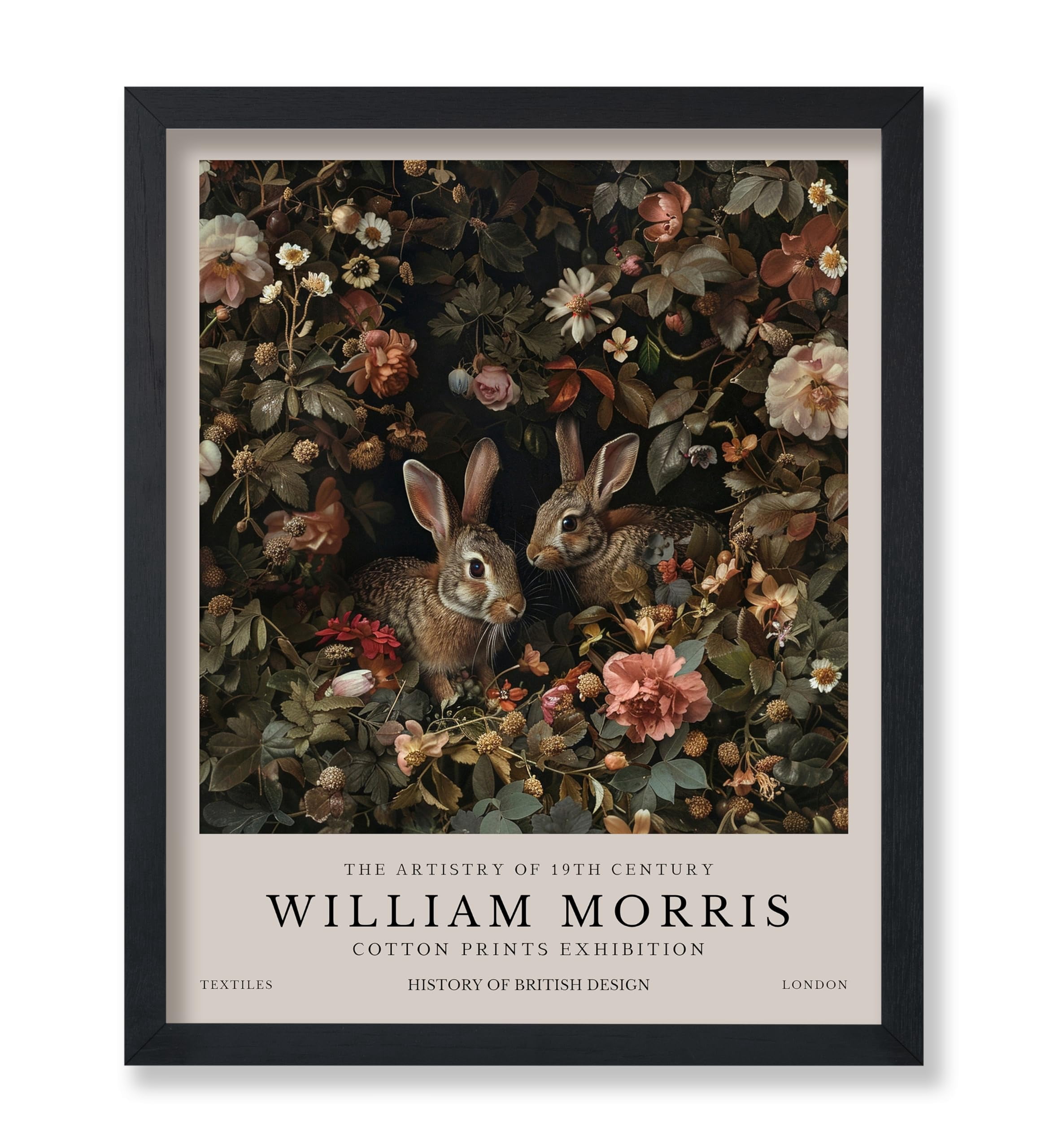 Poster Master William Morris Poster - Bunny Couple Print - Rabbit Art ...