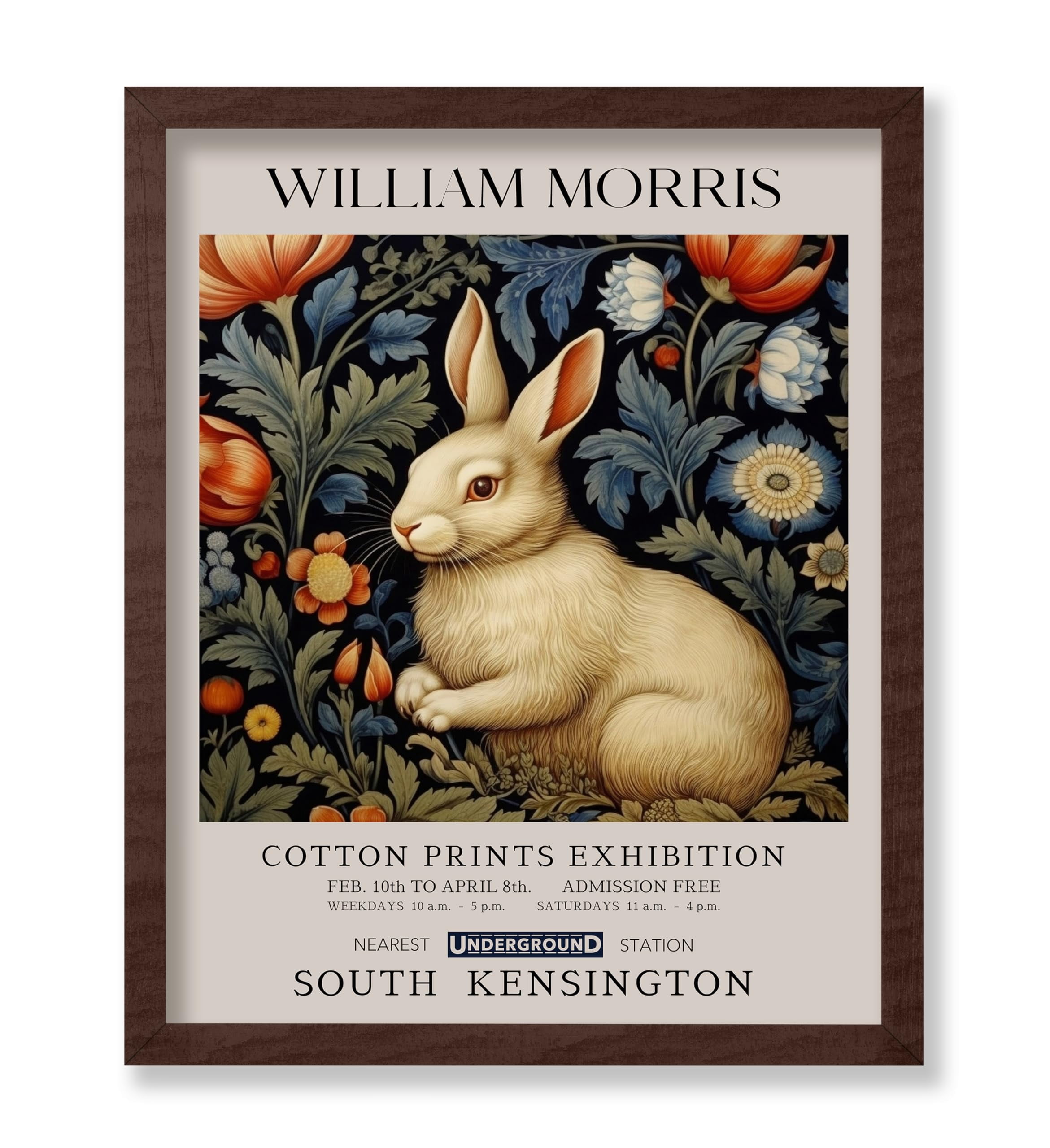 Poster Master William Morris Poster - Rabbit Print - Bunny Art ...