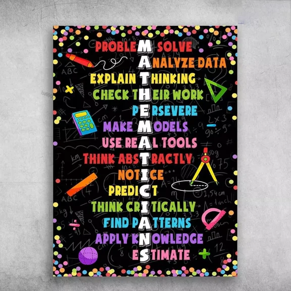 Poster Mathematicians,Classroom,Problem Solveanaly- UNFRAMED Poster Prints, Wall Art For Home Decor Or Office - Great Gift Idea For Friends & Family, 12x18