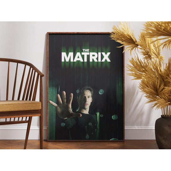 Poster The Matrix Poster, Keanu Reeves, Carrie Anne Moss, Retro Movie Poster, Vintage Poster, Gift For Him, Gift Idea, Wall Decor, Neo And Trinity 8X12, UNFRAMED