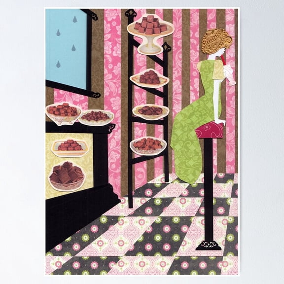 Poster Meet Me In The Candy Shop - No Framed, Vintage Wall Art, Trendy Retro Print, Positive Quote Poster, Room Decor, Wall Art, 12x18