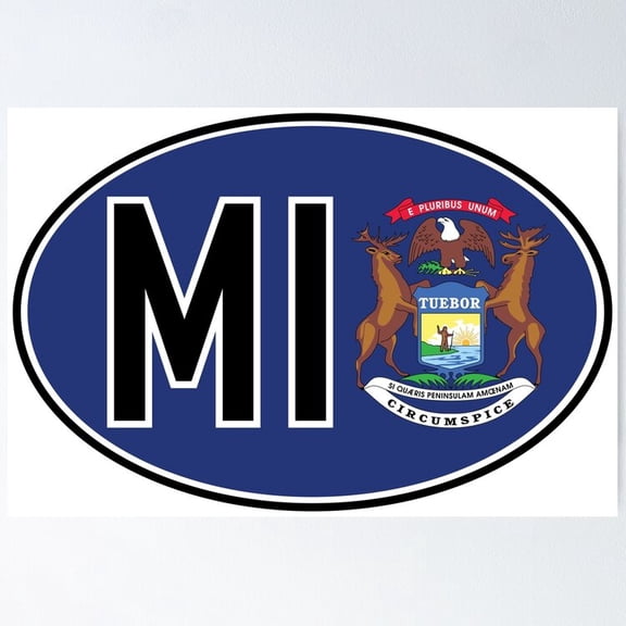 Poster Michigan Vehicle Registration Code - No Framed, Vintage Wall Art, Trendy Retro Print, Positive Quote Poster, Room Decor, Wall Art, 24x36