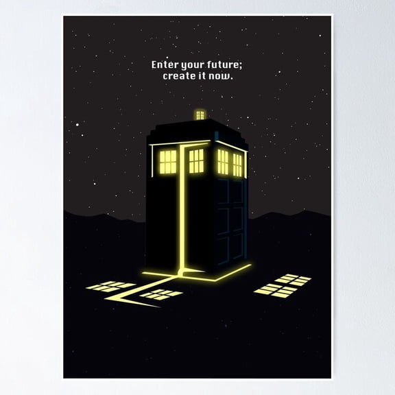 Poster Minimalist Quote Enter The Future; Create It Now - No Framed, Vintage Wall Art, Trendy Retro Print, Positive Quote Poster, Room Decor, Wall Art, 8x12