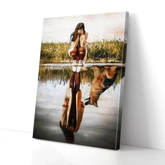 Poster Missing You German Shepherdog- UNFRAMED Poster Prints, Wall Art For Home Decor Or Office - Great Gift Idea For Friends & Family, 8x12