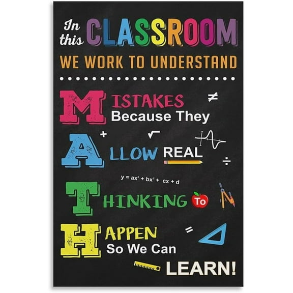 Poster Mistakes Allow Thinking Happen Math Classroom Wall Decor Poster Educational Teaching Office poster